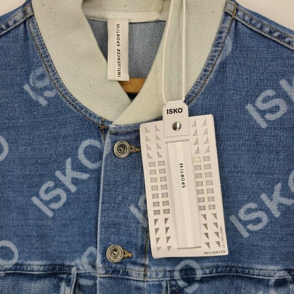 New ISKO Denim Jacket Mens XL? Influencer Sportive Button Front Jean - Picture 2 of 8